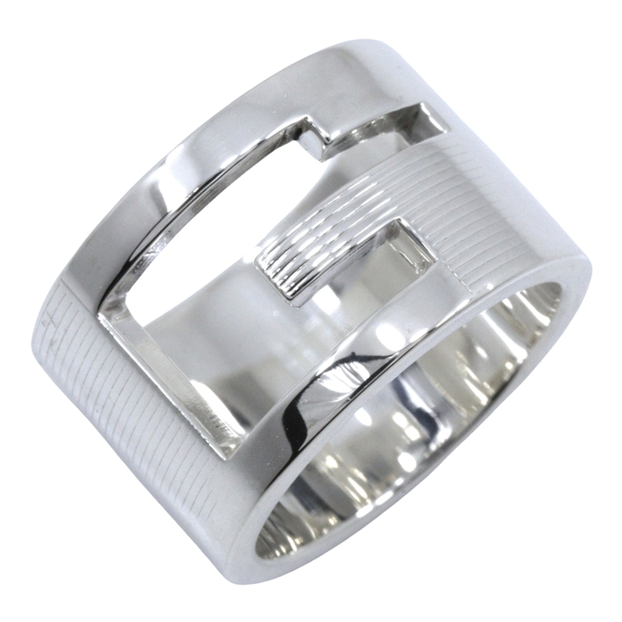 Gucci Branded G Ring, Size 7.5, Sterling Silver 925, Approx. 9.8g, Unisex